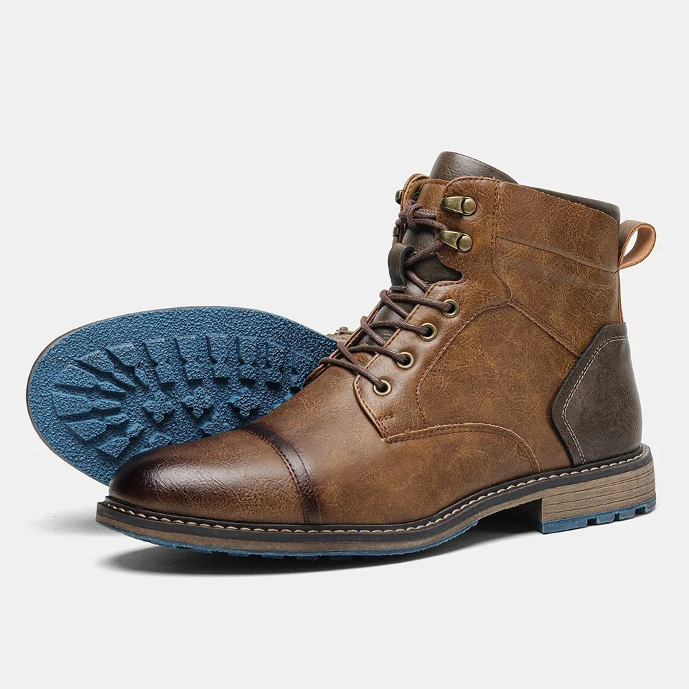 Vintage Leather Men's Boots - Orion-Brown-6.5-Nora Luxe