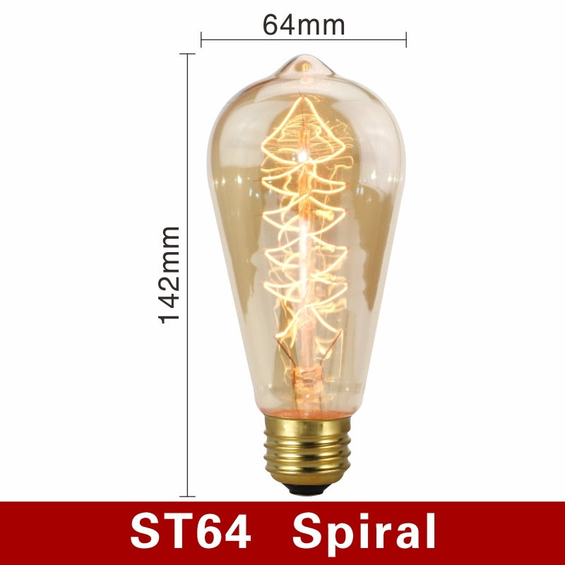 Vintage Light Bulbs - NostalgiaGlow-ST64 Spiral-Nora Luxe