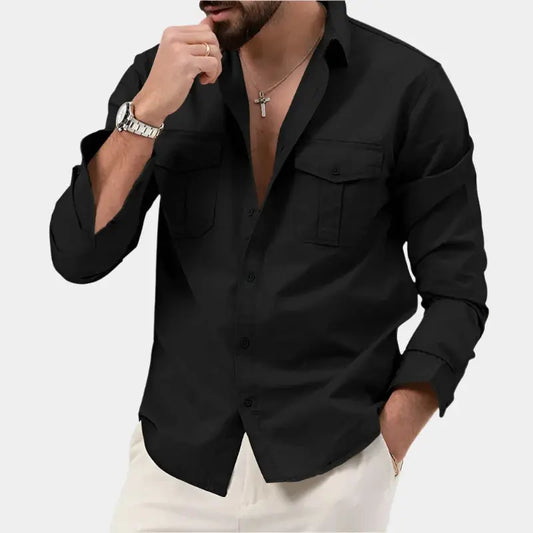 Vintage Men's Long Sleeve Shirt – Vincent-White-S-Nora Luxe