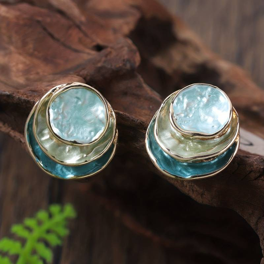 Vintage Multi-Layered Round Earrings - Celina-Nora Luxe
