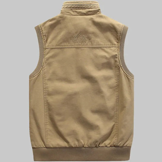 Vintage outdoor vest with practical pockets for men – Elias-Khaki-XS-Nora Luxe
