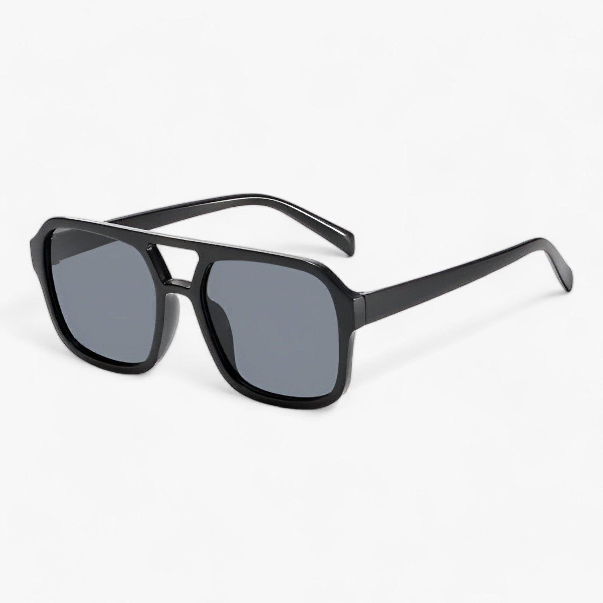 Vintage oversized sunglasses with square frame – Spectra-Black-Nora Luxe