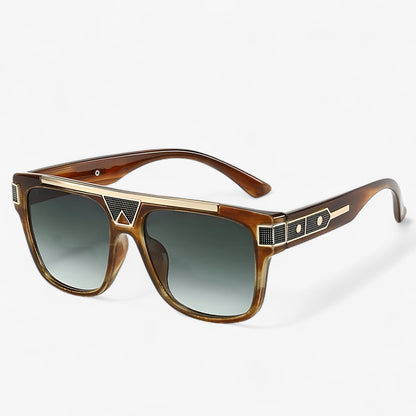 Vintage pilot sunglasses with mirrored lenses – Aerion-Brown Green-Nora Luxe