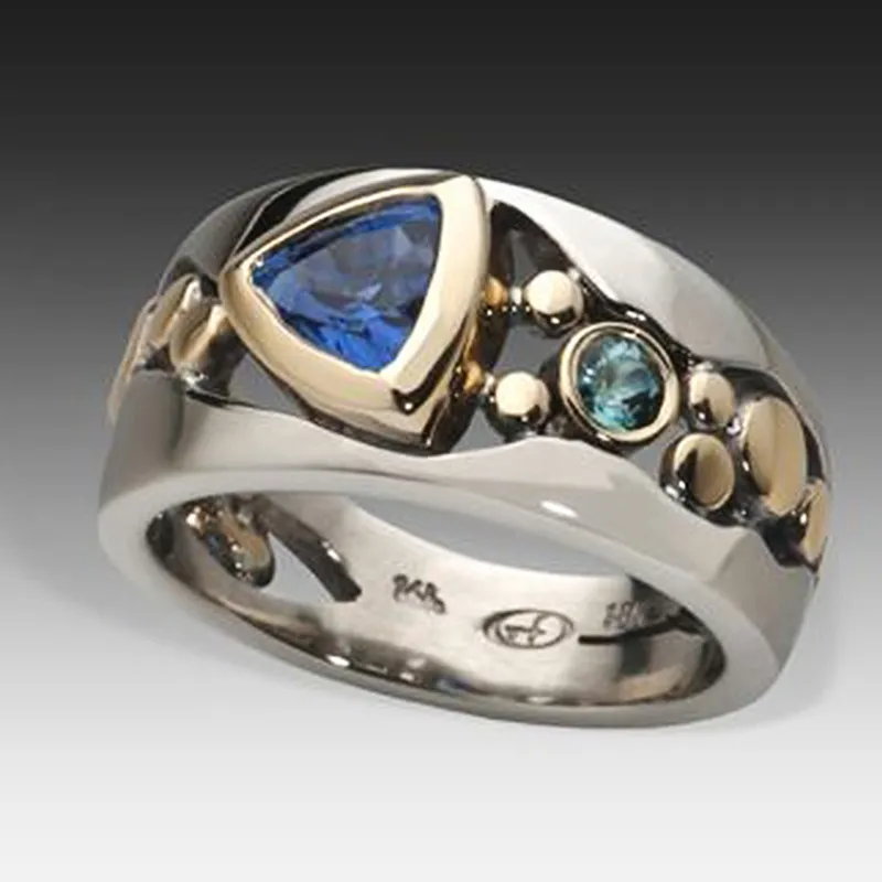 Vintage Silver Ring with Blue Gemstone - Celina-6-Nora Luxe