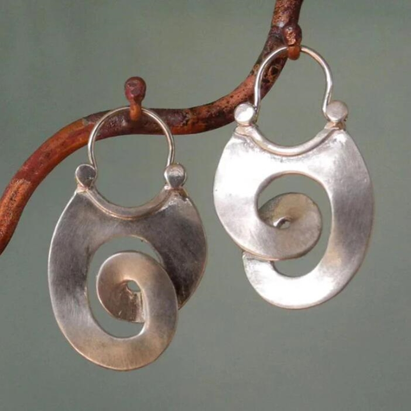 Vintage Silver Spiral Earrings - Selena-Nora Luxe