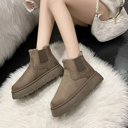 Warm and Comfortable Winter Boots for Women - FrostFlair-Brown-3.0-Nora Luxe