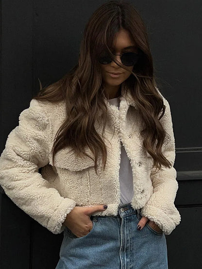Warm and Stylish Short Jacket - Lucia-Beige-XS-Nora Luxe