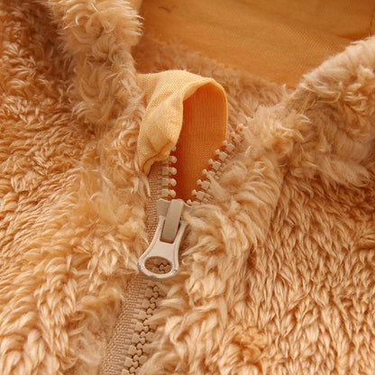 Warm Baby Romper with Hood-Footless-Beige-0-3M-Nora Luxe