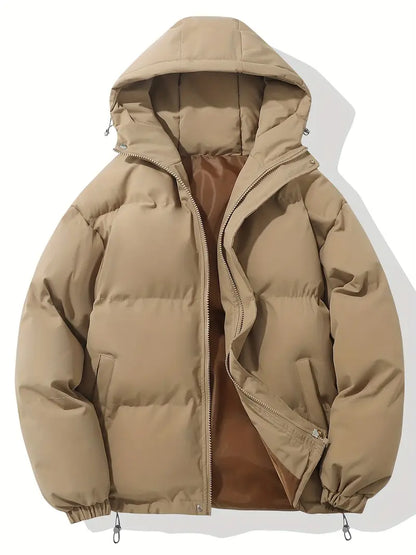 Warm Ladies Jacket with Hood - Aurelia-Khaki-M-Nora Luxe