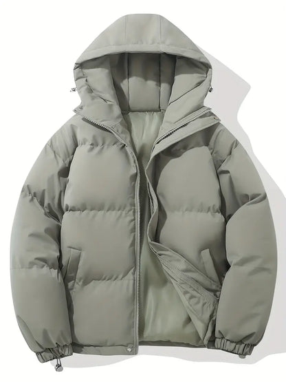 Warm Ladies Jacket with Hood - Aurelia-Light gray-M-Nora Luxe
