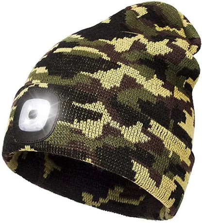 Warm LED Beanie Hat with Light - Robin-Olive Green-Nora Luxe