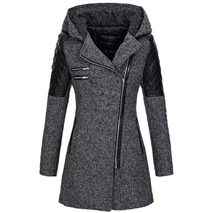 Warm Long Ladies Winter Coat - Aria-Dark Gray-S-Nora Luxe