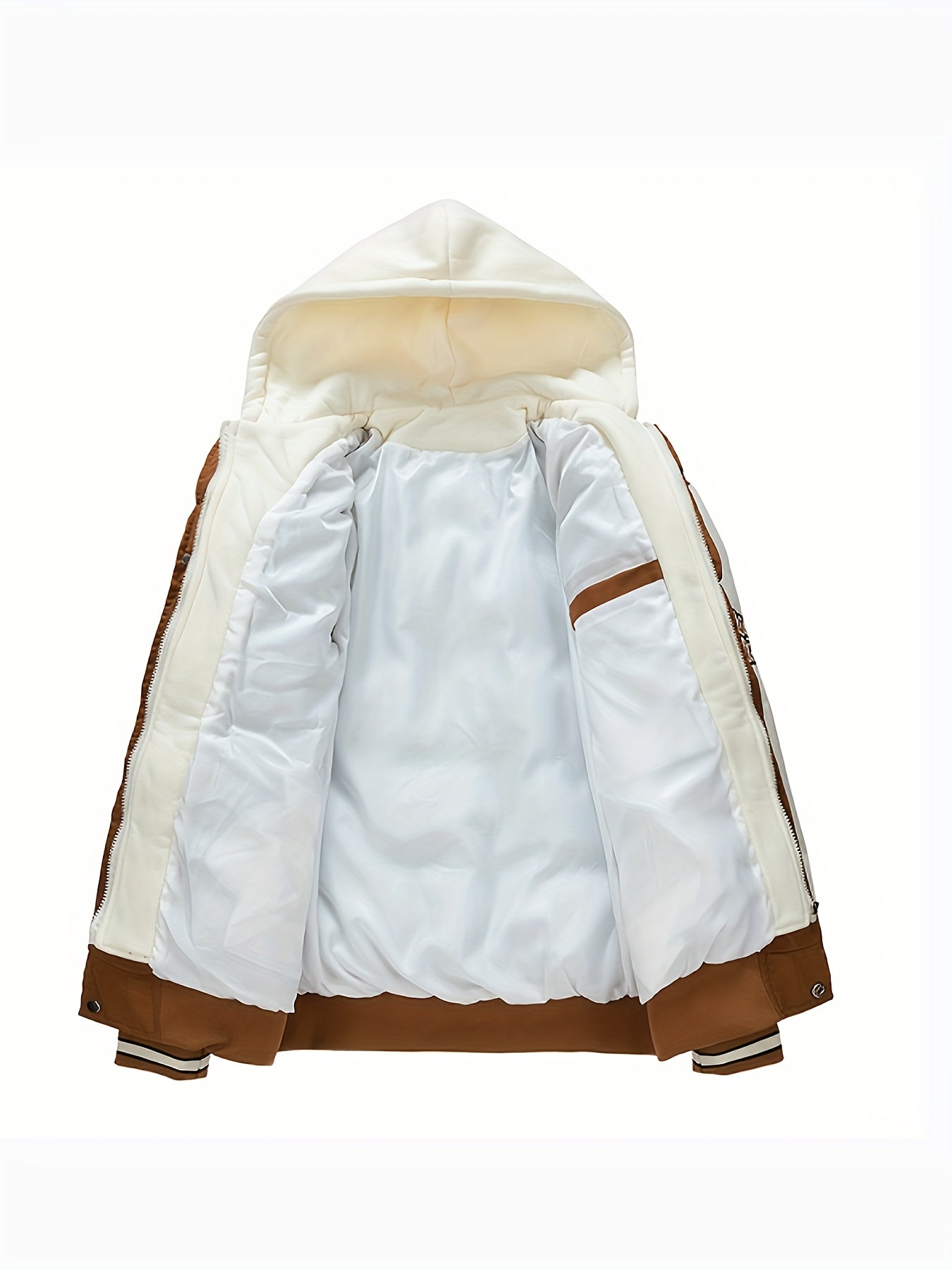 Warm Men's Puffer Jacket with Hood - Emmett-Dark brown-XS-Nora Luxe