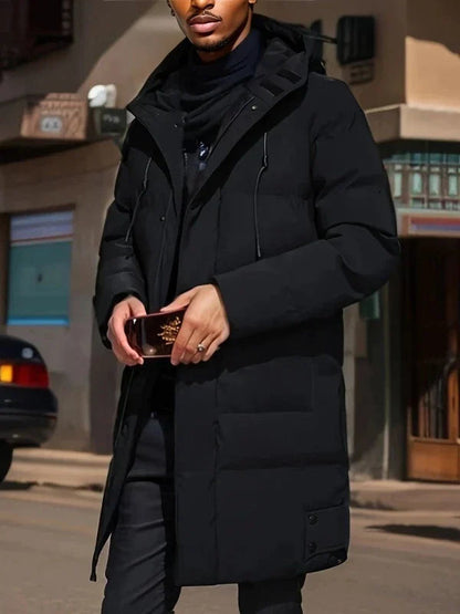 Warm Padded Long Coat - Milan-Black-S-Nora Luxe