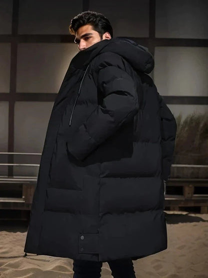 Warm Padded Long Coat - Milan-Black-S-Nora Luxe