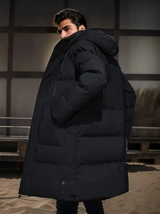 Warm Padded Long Coat - Milan-Black-S-Nora Luxe