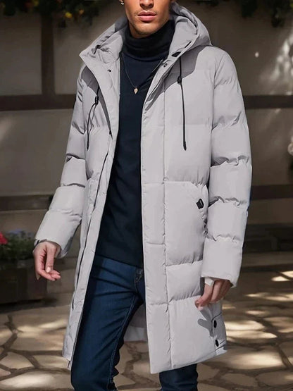 Warm Padded Long Coat - Milan-Gray-S-Nora Luxe