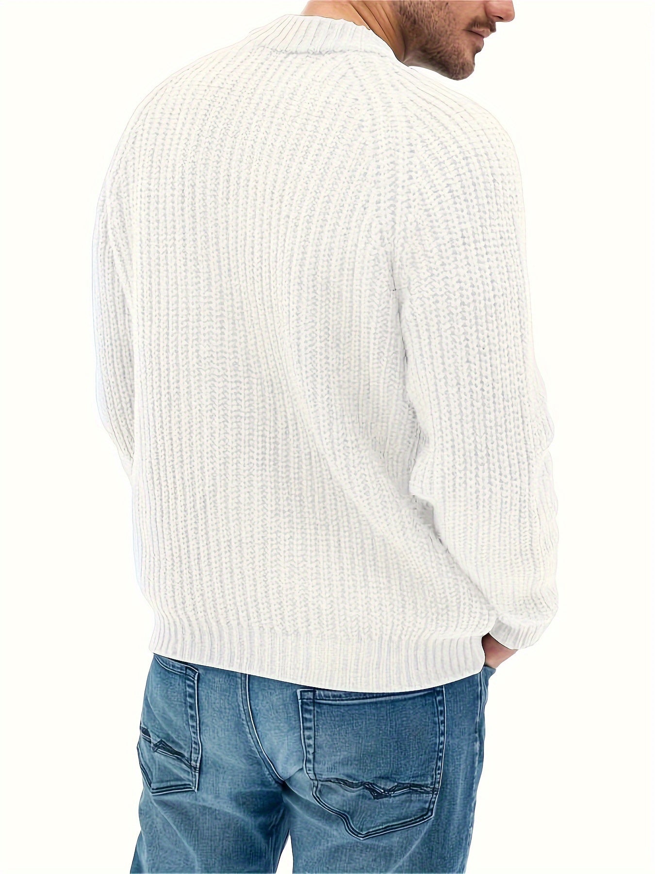 Warm Plain Knitted Sweater for Men - Elliot-Gray-XS-Nora Luxe