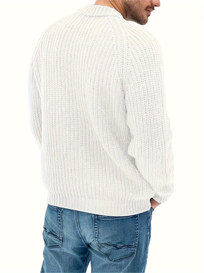 Warm Plain Knitted Sweater for Men - Elliot-Gray-XS-Nora Luxe