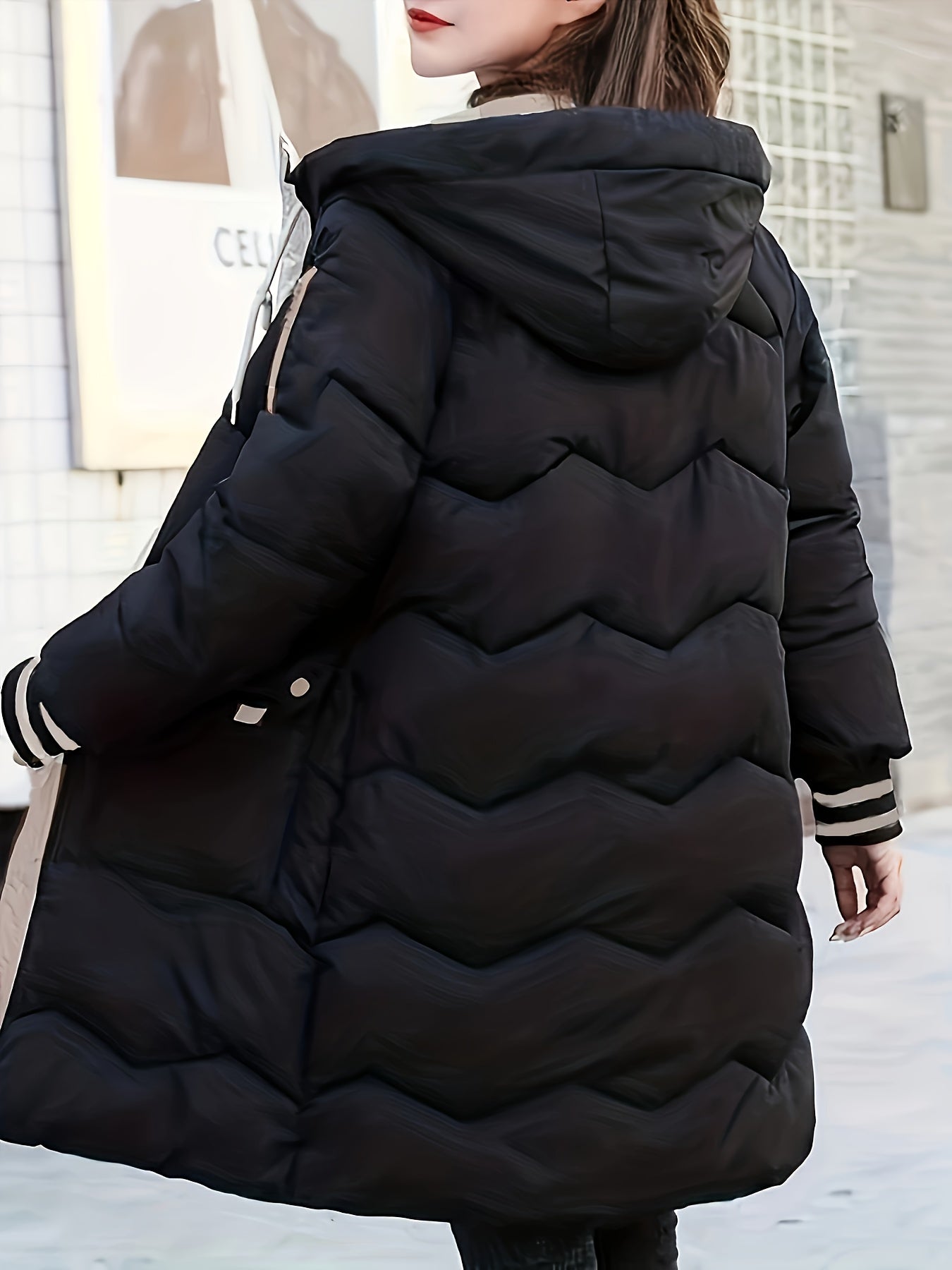 Warm Quilted Hoodie Jacket with Zip - Valencia-Red-S-Nora Luxe