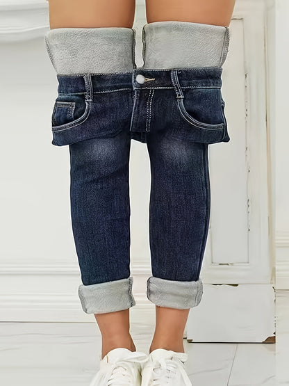 Warm Skinny Jeans with Lining - Selvia-S-Nora Luxe