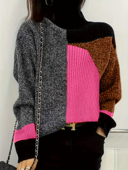 Warm Sweater with Collar - Lorena-Orange-S-Nora Luxe