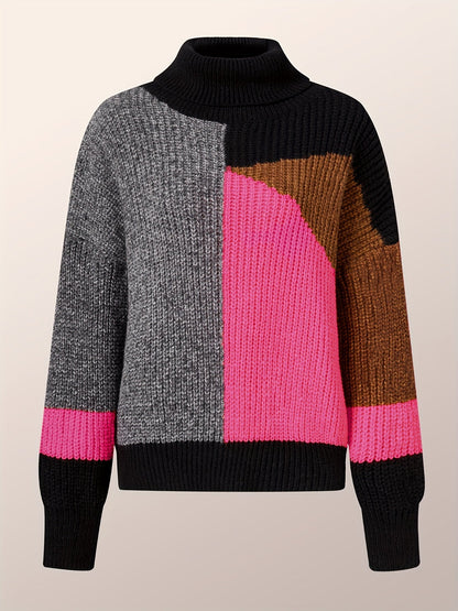 Warm Sweater with Collar - Lorena-Orange-S-Nora Luxe