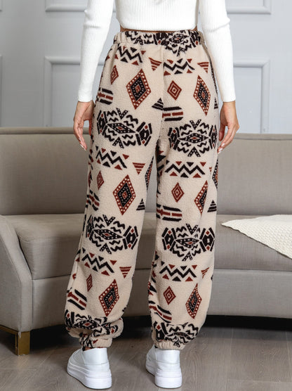 Warm Sweatpants with Aztec Print - Amira-S-Nora Luxe