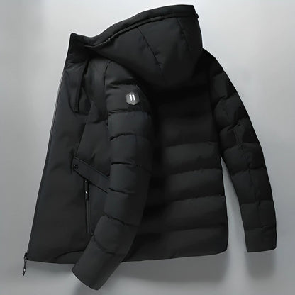 Waterproof Comfortable Men's Winter Parka - Arwin-Black-M-Nora Luxe