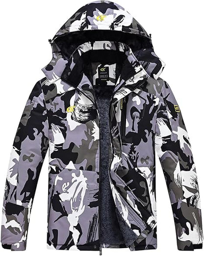 Waterproof Men's Winter Jacket - Max-Camouflage Green/Gray-S-Nora Luxe