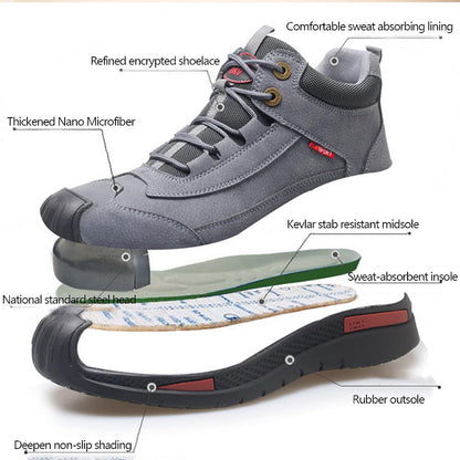 Waterproof Safety Shoes with Style and Comfort - Vigaro-Brown-39-Nora Luxe