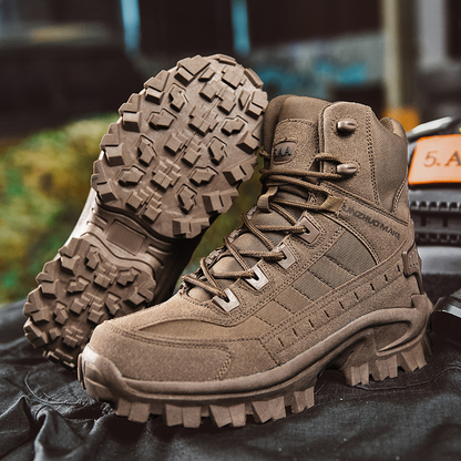 Waterproof Tactical Work Boots with Anti-Puncture – TrailForce Tactical-Brown-6.5-Nora Luxe