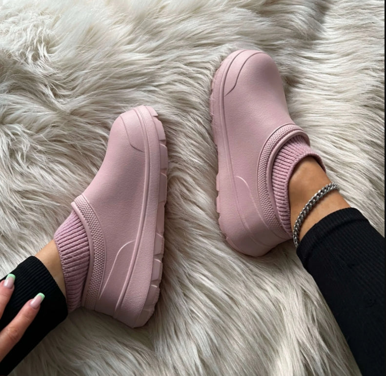 Weatherproof comfort clogs with cloud cushioning – Mireille-Pink-3-Nora Luxe