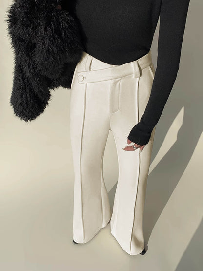 White High-Waist Trousers with Wide Legs for Women - Amara-XS-Nora Luxe