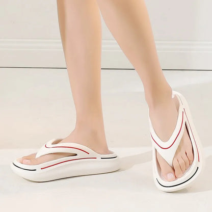 White ultra-light unisex summer slippers with memory foam sole – Jureo-7-Nora Luxe