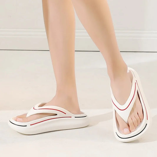 White ultra-light unisex summer slippers with memory foam sole – Jureo-7-Nora Luxe