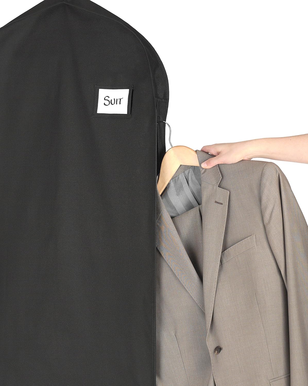 Water-Repellent Zippered Garment Bag with Accessory Pocket