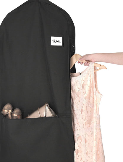 Water-Repellent Zippered Garment Bag with Accessory Pocket