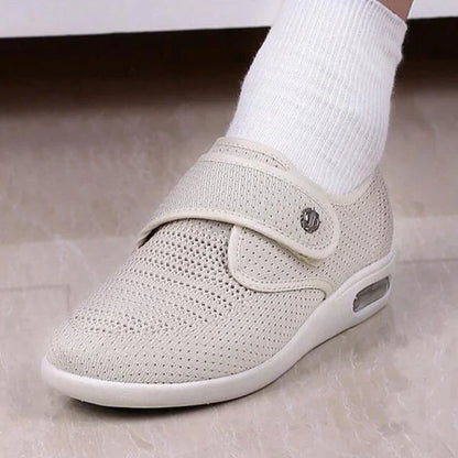 Wide Orthopedic Diabetic Women's Shoes - ComfortPlus-Cream-3.5-Nora Luxe