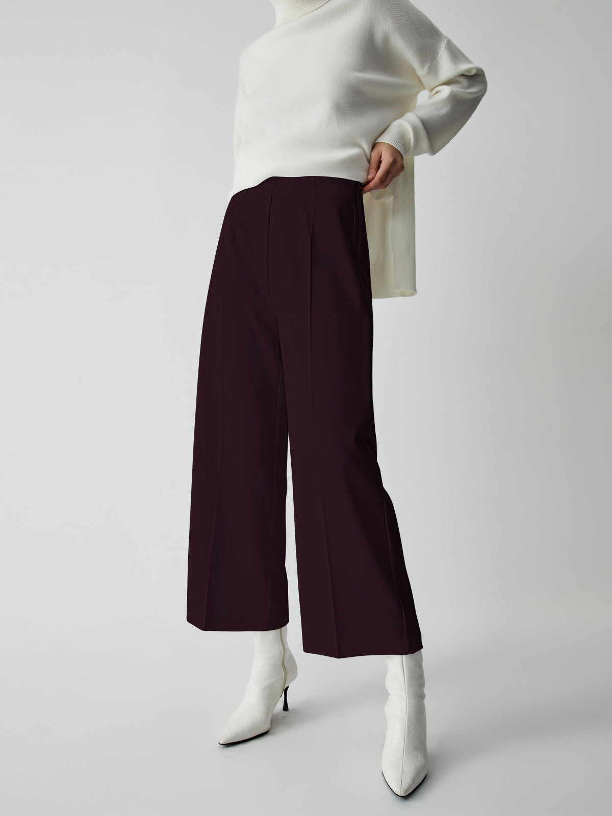 Wide Trousers for Women - Selina-Bordeaux-XS-Nora Luxe