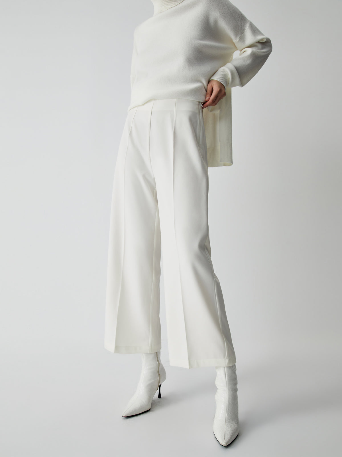 Wide Trousers for Women - Selina-White-XS-Nora Luxe