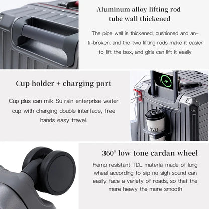Wider grip hard shell suitcase – Lisbon-Gray-S (45 L)-Nora Luxe