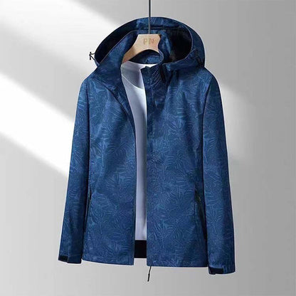 Windproof Ladies Jacket with Hood - Ayla-Marine Blue-M-Nora Luxe