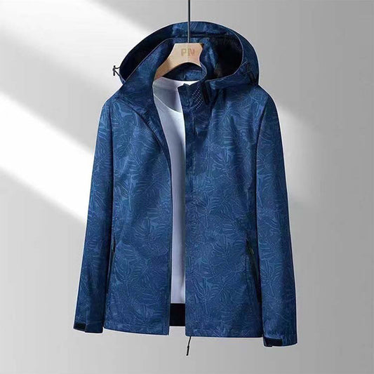 Windproof Ladies Jacket with Hood - Ayla-Marine Blue-M-Nora Luxe
