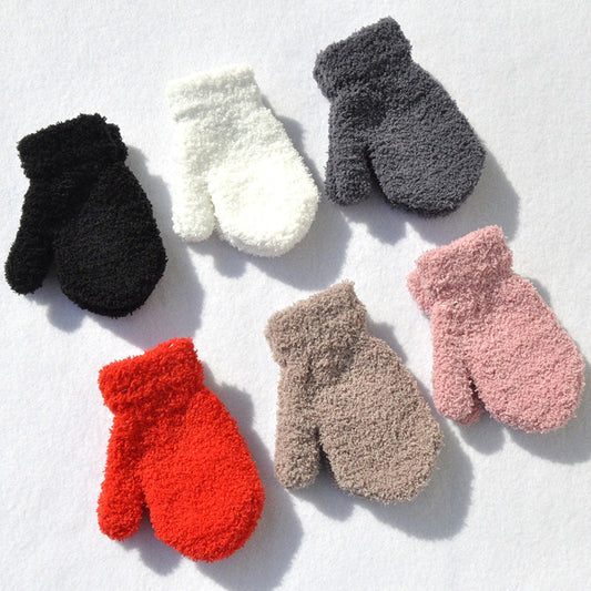 Winter Children's Mittens with Thick Plush Fleece-A Style 1-Nora Luxe