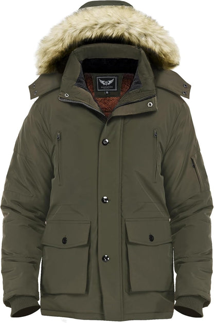 Winter coat with removable hood for men - Gabriel-Brown-S-Nora Luxe