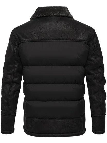 Winter Warm Fleece Jacket for Men - Jasper-Black-S-Nora Luxe