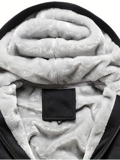Winter Warm Fleece Jacket with Hood - Dario-Bordeaux red-S-Nora Luxe