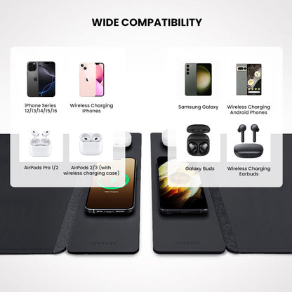 Wireless Rechargeable Desk Mat - ChargePad Flex-Black-Nora Luxe