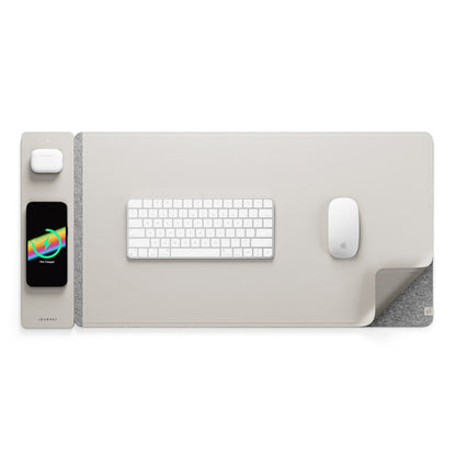 Wireless Rechargeable Desk Mat - ChargePad Flex-Light grey-Nora Luxe